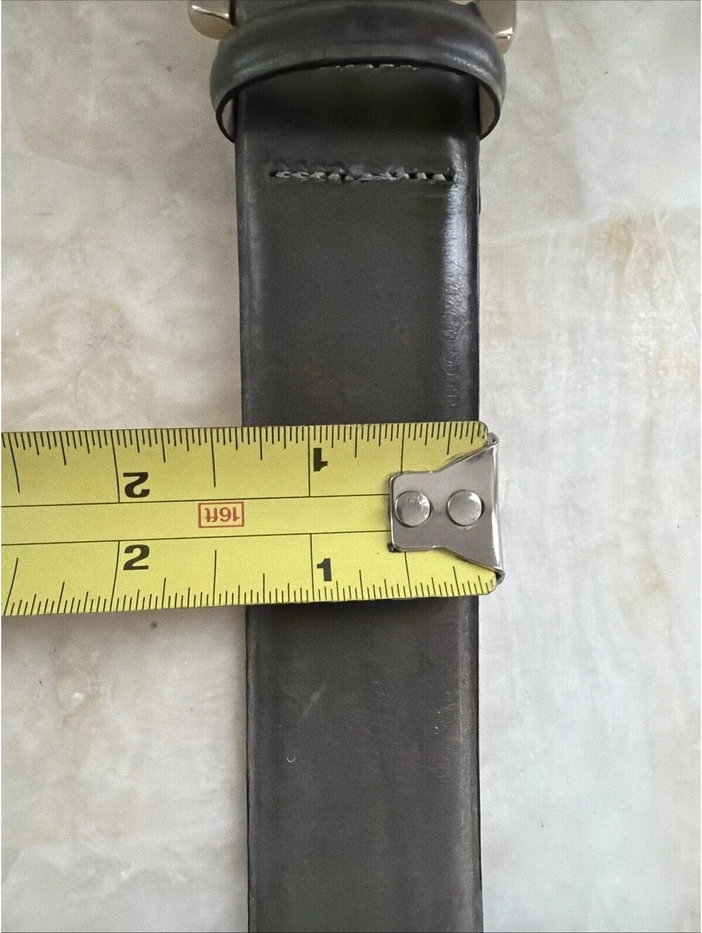 Max Mara Pegaso Sage Gray Green Leather Belt Size Small 34.5